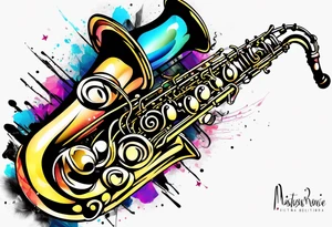 saxophone tattoo idea