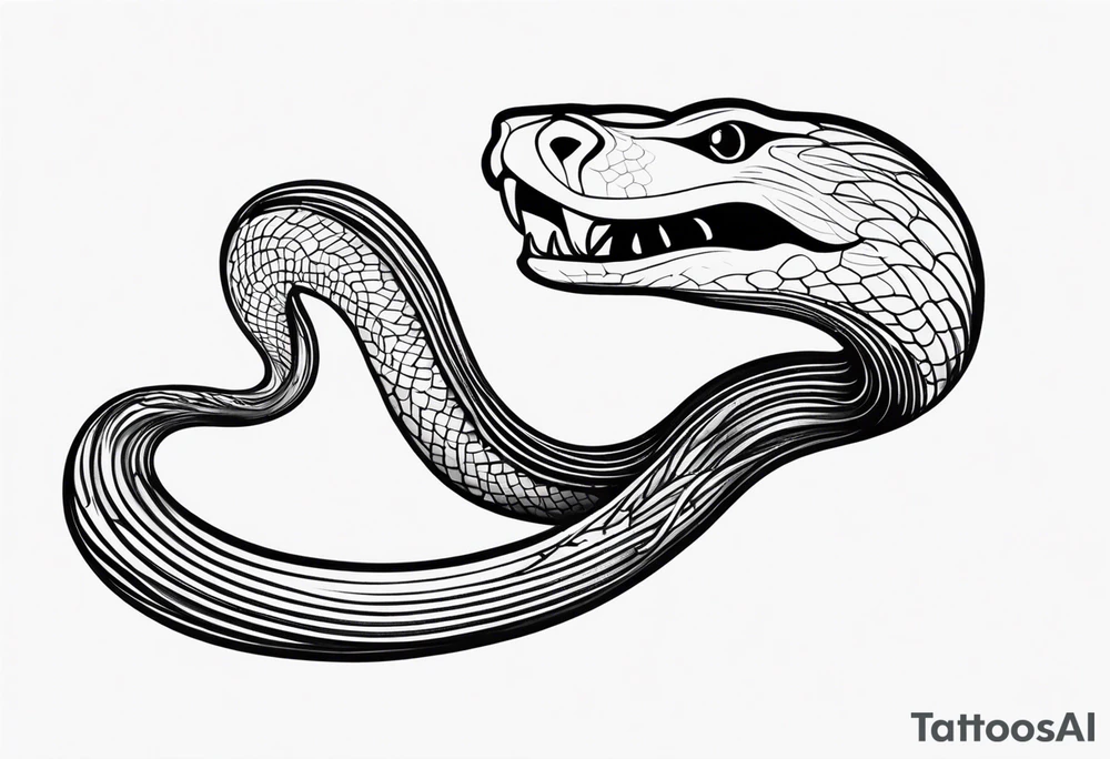 a small snake with a protruding tongue tattoo idea