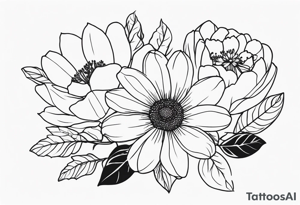 birth flowers tattoo idea