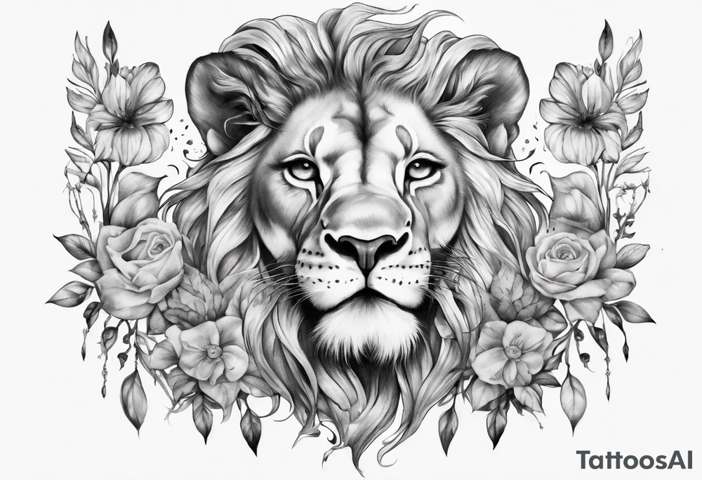 full stomach tattoo illimunati in the middle 
Lion
Nature tattoo idea