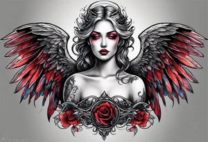 portrait of the angel of death tattoo idea