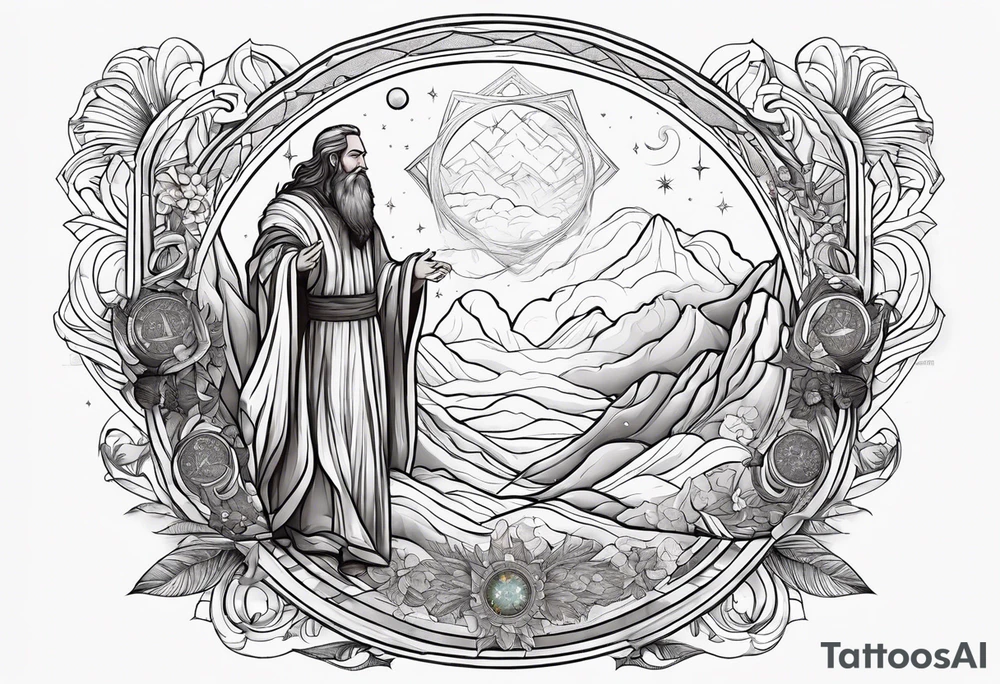 God showing Moses the universe tattoo idea