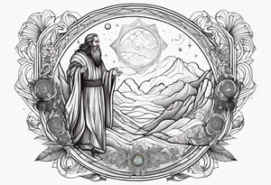 God showing Moses the universe tattoo idea