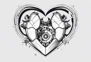 Mechanical Heart LOVE tattoo idea