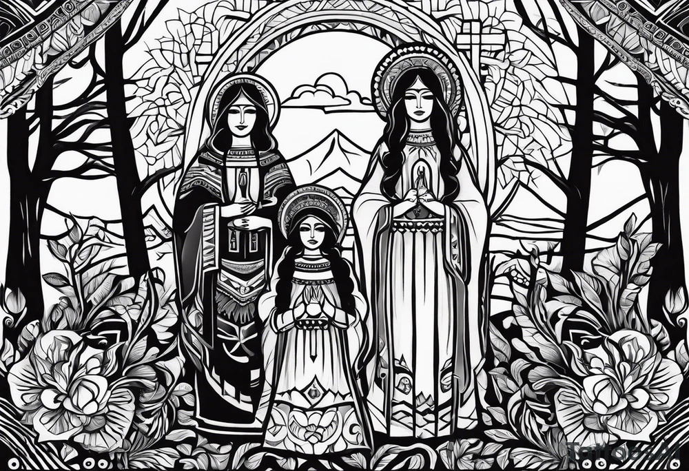 Pacific Northwest
Mexican American inspiration. Shadow of Family of four. Add faith and God, Crosses tattoo idea