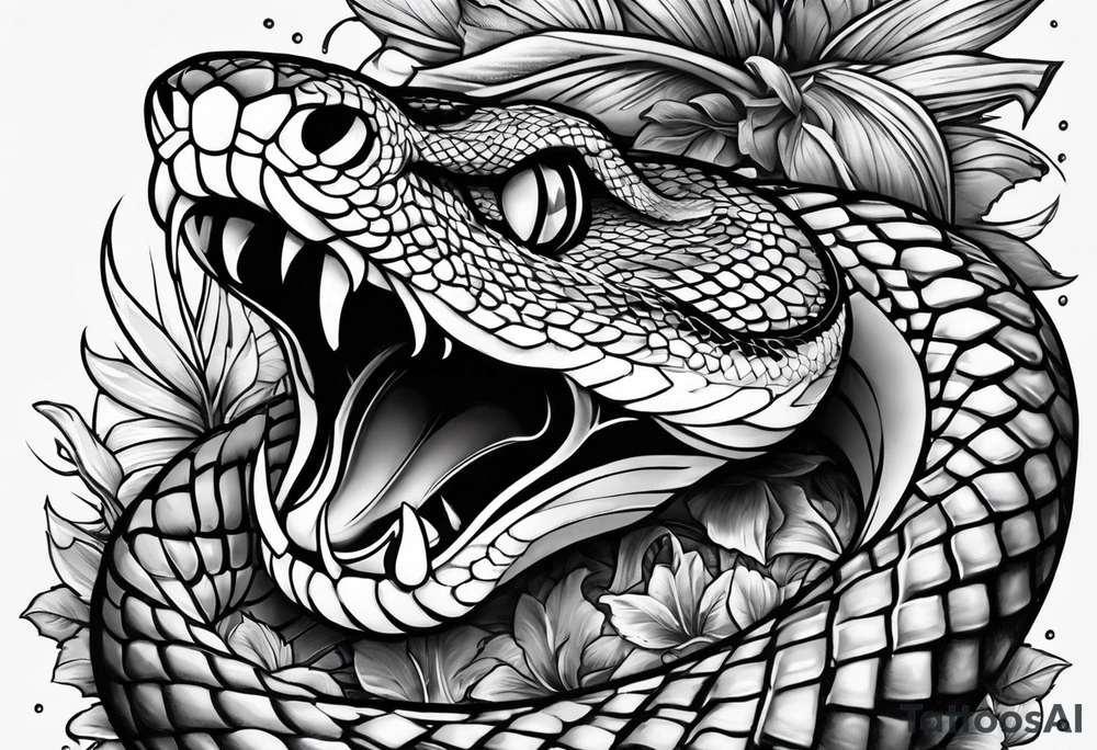 snake wrapped around a dagger tattoo idea