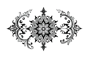 mytical shaman and witch ancient ornament with rhyme tattoo idea