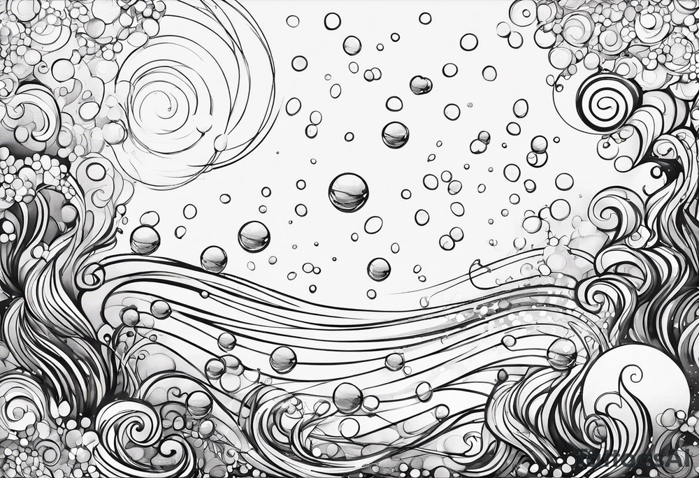 Draw me some magical really simple underwater bubbles and simple stars tattoo idea