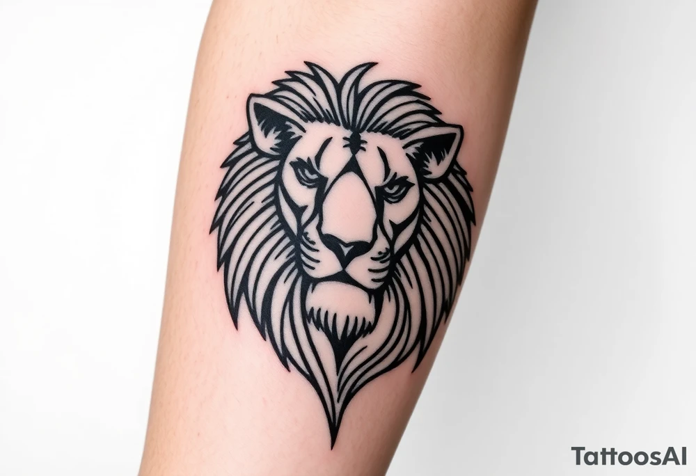 Fancy style "leo" constipation birth
 sign lion tattoo idea