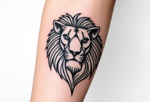 Fancy style "leo" constipation birth
 sign lion tattoo idea