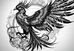 Heavy metal phoenix being reborn tattoo idea