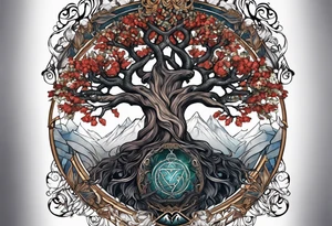 Yggdrasil with hugin and munin tattoo idea