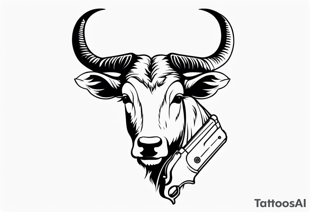 capricorn with sunglasses and shotgun tattoo idea