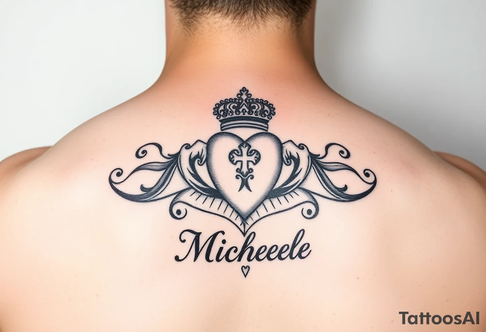 Claddagh with the name Michelle tattoo idea