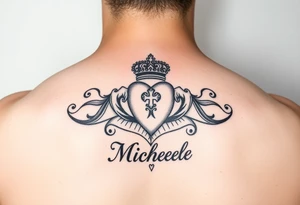 Claddagh with the name Michelle tattoo idea