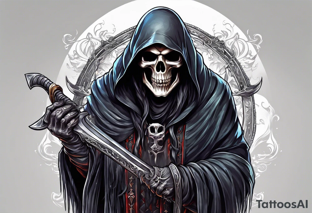 Reaper with in his hands the world tattoo idea