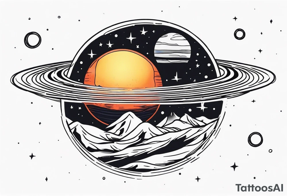 Man,solar, planet space tattoo idea