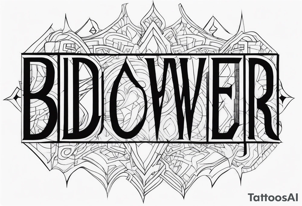 power TEXT tattoo idea