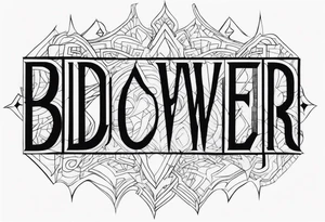 power TEXT tattoo idea