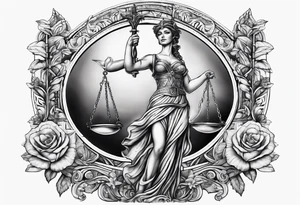 Themis holding the scales of justice tattoo idea