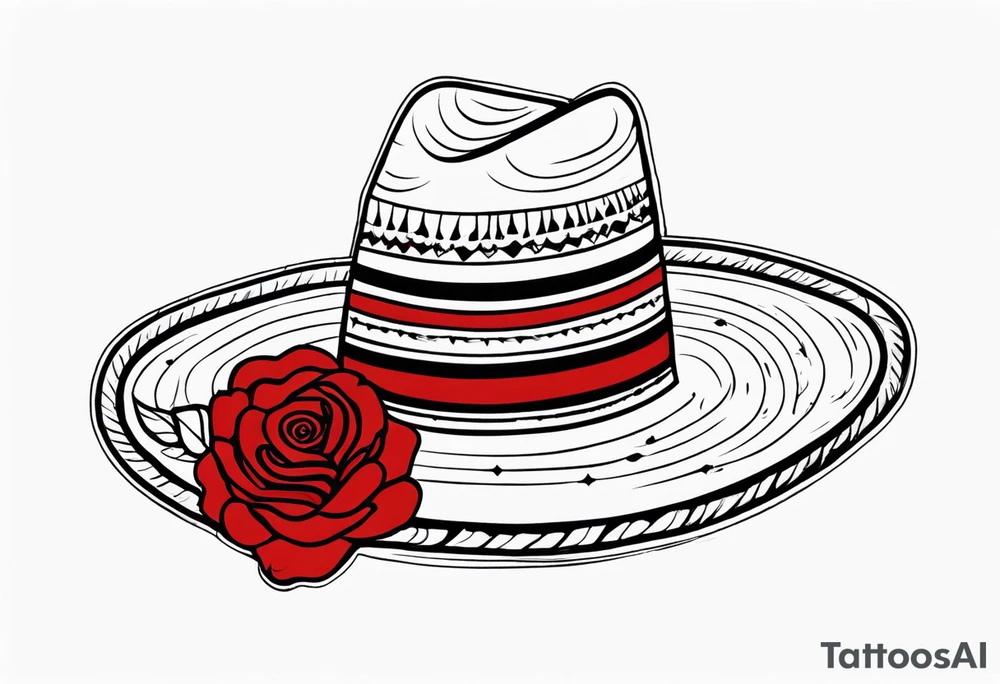Mexican hat
red rose
day of dead tattoo idea