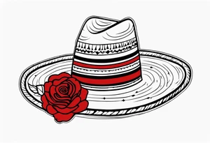 Mexican hat
red rose
day of dead tattoo idea