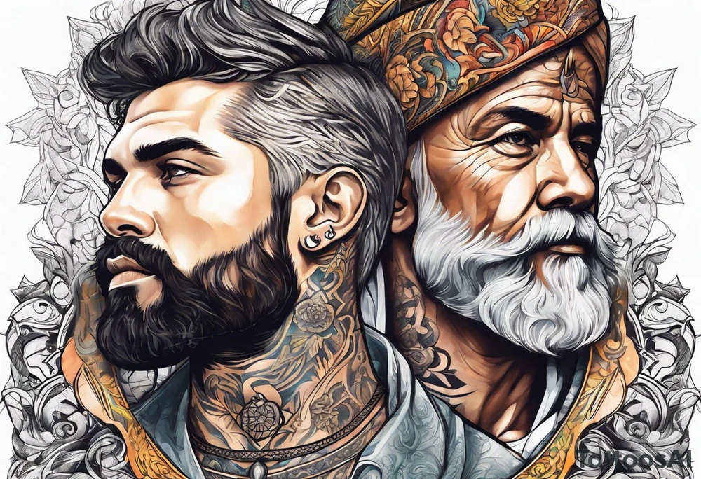 Man and god's tattoo idea