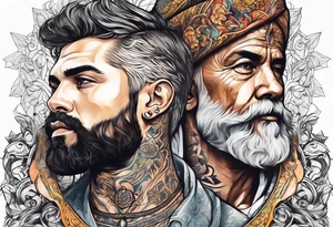 Man and god's tattoo idea