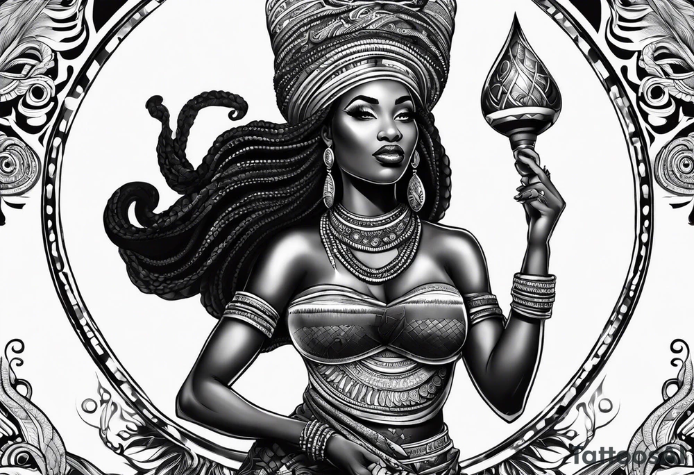 Mami wata african water tattoo idea