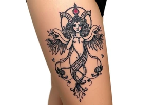 Aries goddess, chaos, fire, earthy, spiritual, tattoo idea