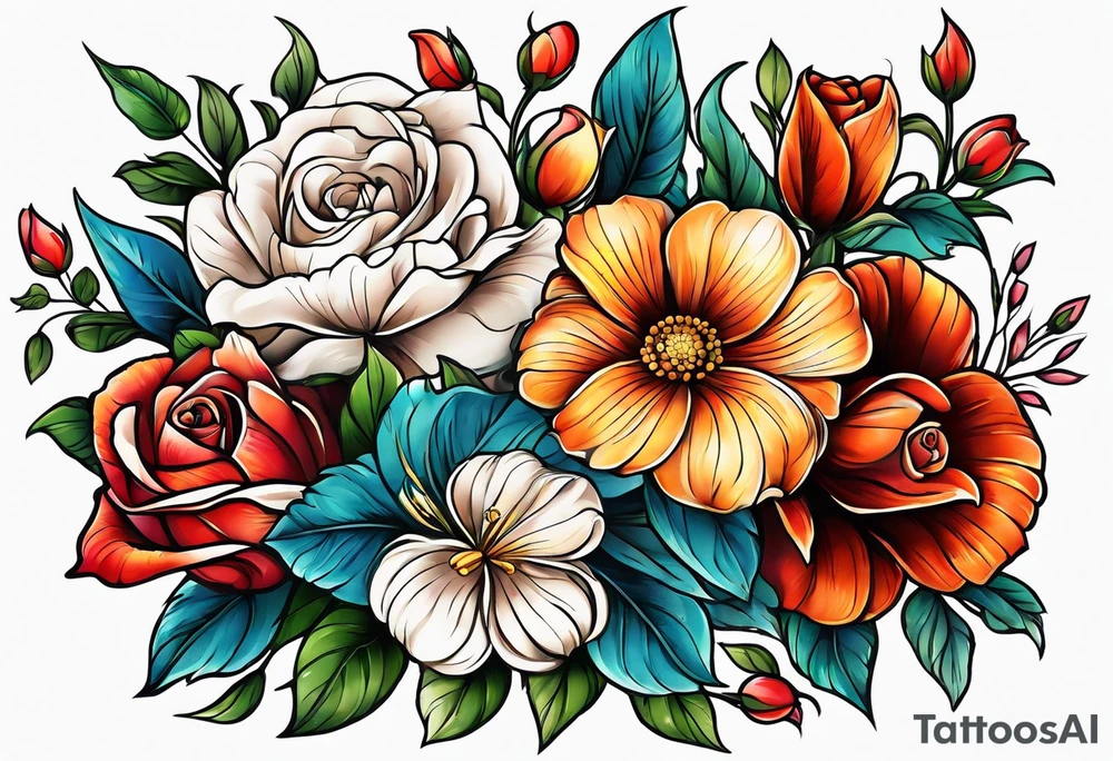 Love flowers family outdoors tattoo idea