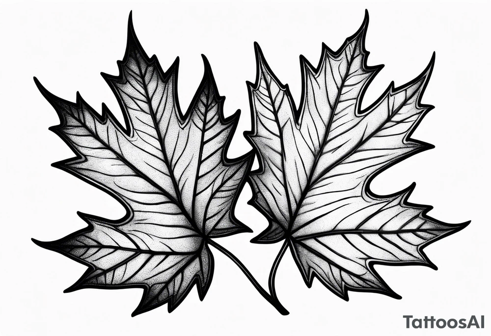 three falling maple leaves tattoo idea