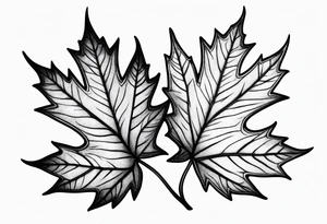 three falling maple leaves tattoo idea