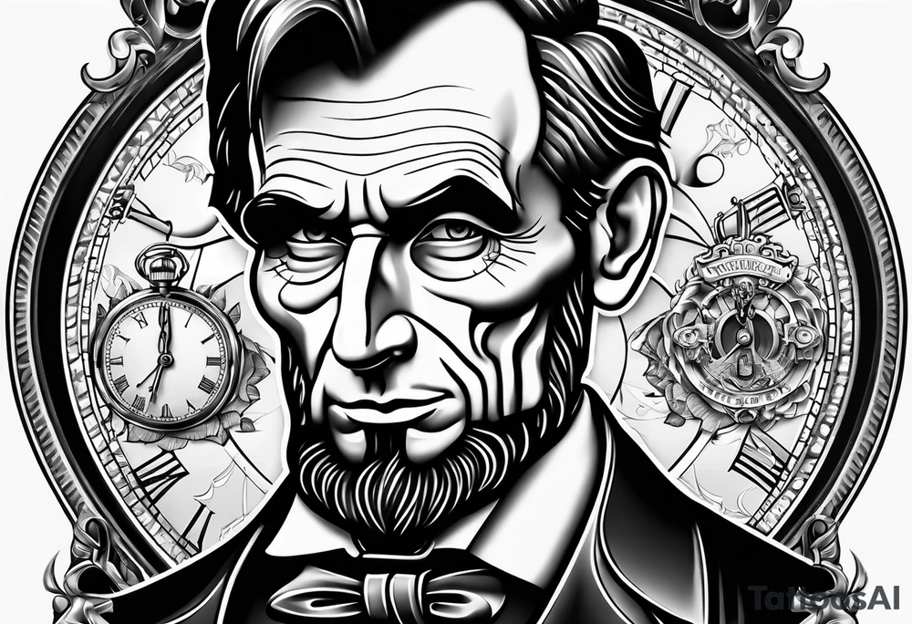 A mechanical watch branded Lincoln tattoo idea