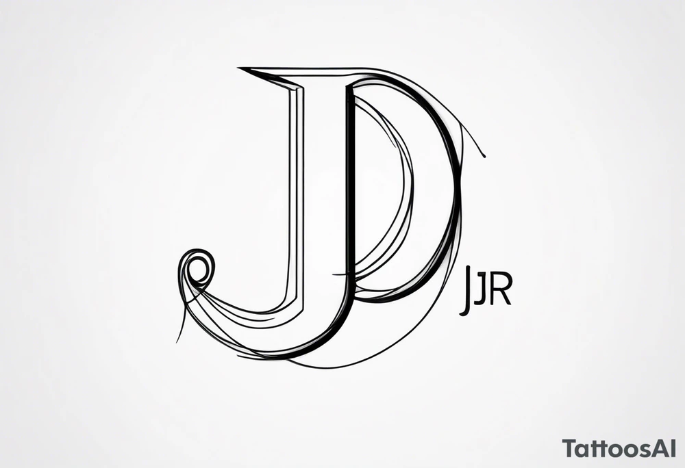 J and R letters lowercase in a nice font tattoo idea