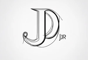 J and R letters lowercase in a nice font tattoo idea