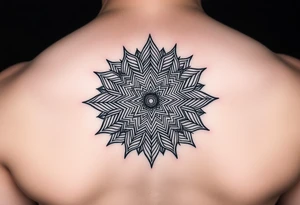 intricate mandala with sacred geometry and cosmic elements tattoo idea