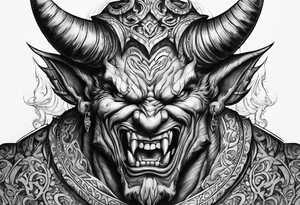 angry devil for a chest tattoo idea