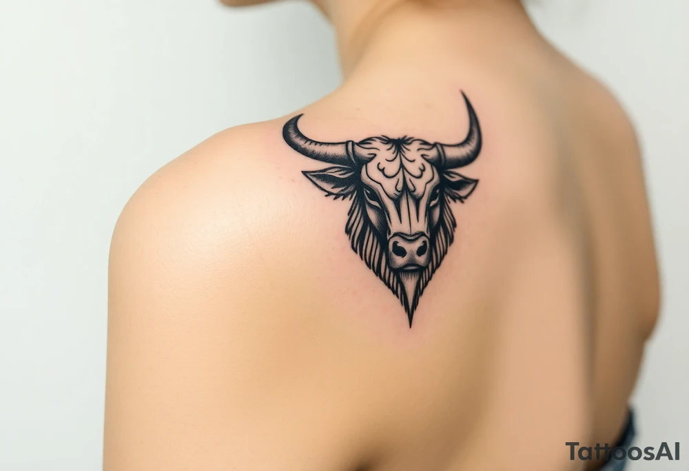 Powerfull majestic bull tattoo idea