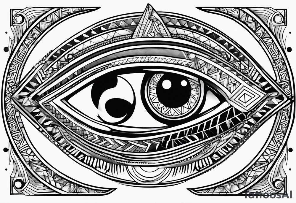 Ephemeral eye of Ra and Horus tattoo idea