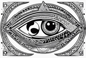 Ephemeral eye of Ra and Horus tattoo idea