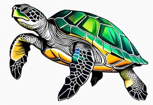 green sea turtle tattoo idea