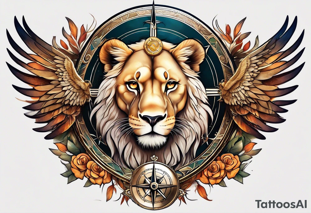 Lioness with wings compass
Cub tattoo idea