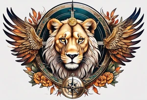 Lioness with wings compass
Cub tattoo idea
