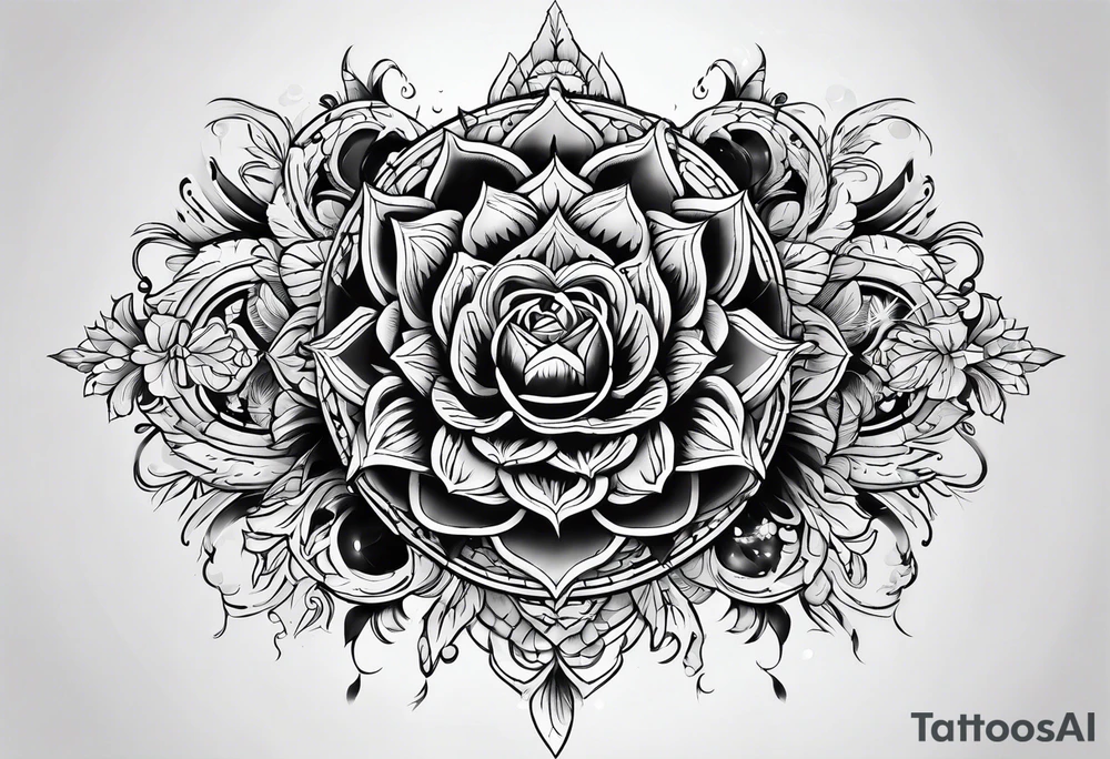 kompass  fineline tattoo idea