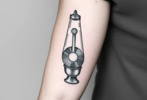 lava lamp with a disco ball and vinyl record inside of it tattoo idea