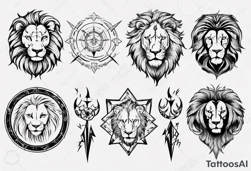 Lion, zodiac sign tattoo idea