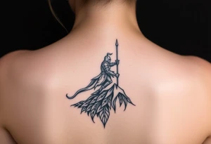 3d Powerful knight on the hillside tattoo idea