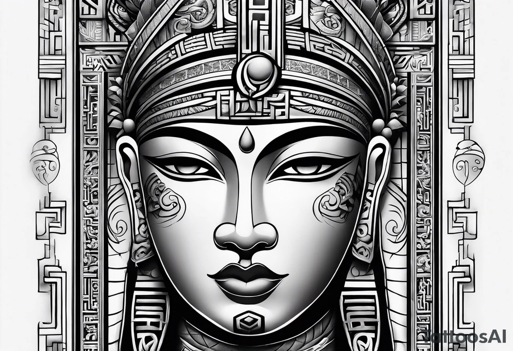 Full sleeve hieroglyph tattoo idea