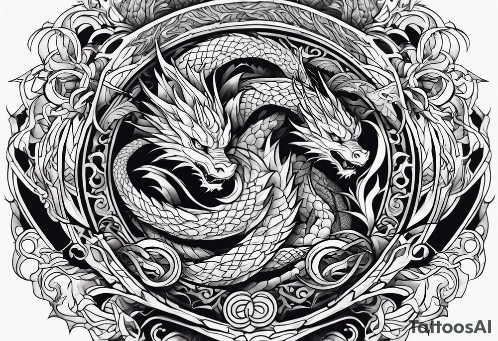 roaring dragons tattoo idea